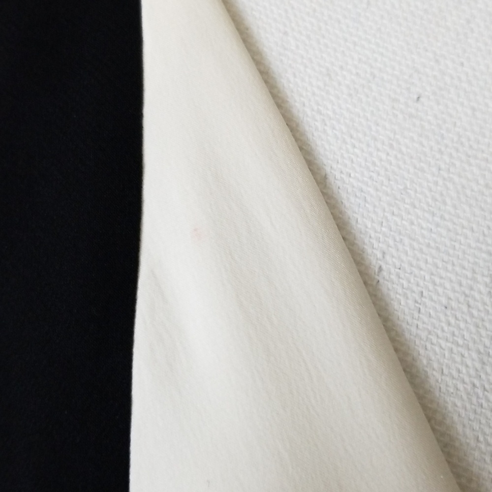 Ann Taylor sz 6 Black Ivory White Aline Silk dress - Picture 3 of 7